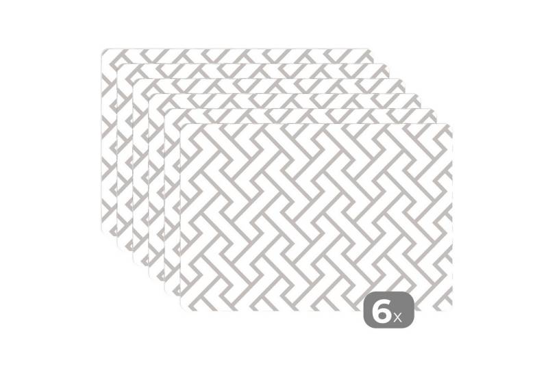 MuchoWow Platzset Grafisch - Muster - Modern - Linie - Auffallend, (6-St), Platzsets, Tischset, Abwaschbar, Tischsets, Platzdeckchen von MuchoWow