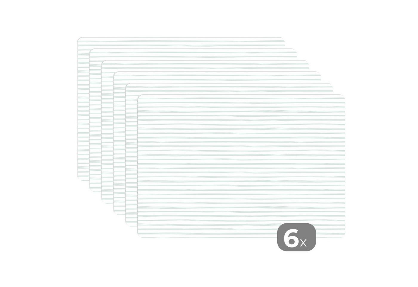 MuchoWow Platzset Italienisch - Meer - Atmosphäre - Streifen - Grün, (6-St), Platzsets, Tischset, Abwaschbar, Tischsets, Platzdeckchen von MuchoWow