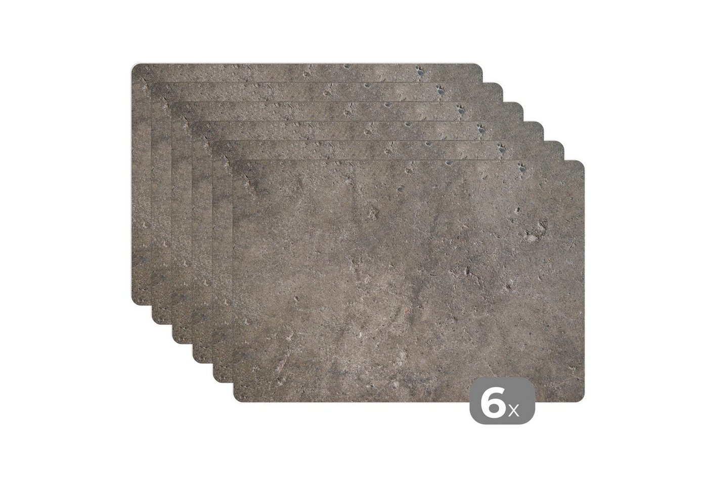 MuchoWow Platzset Wand - Beton - Grau, (6-St), Platzsets, Tischset, Abwaschbar, Tischsets, Platzdeckchen von MuchoWow