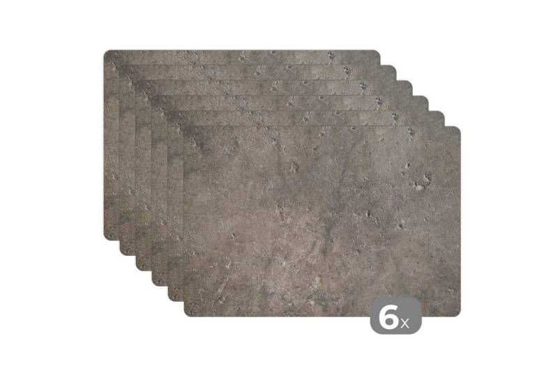 MuchoWow Platzset Wand - Beton - Grau, (6-St), Platzsets, Tischset, Abwaschbar, Tischsets, Platzdeckchen von MuchoWow