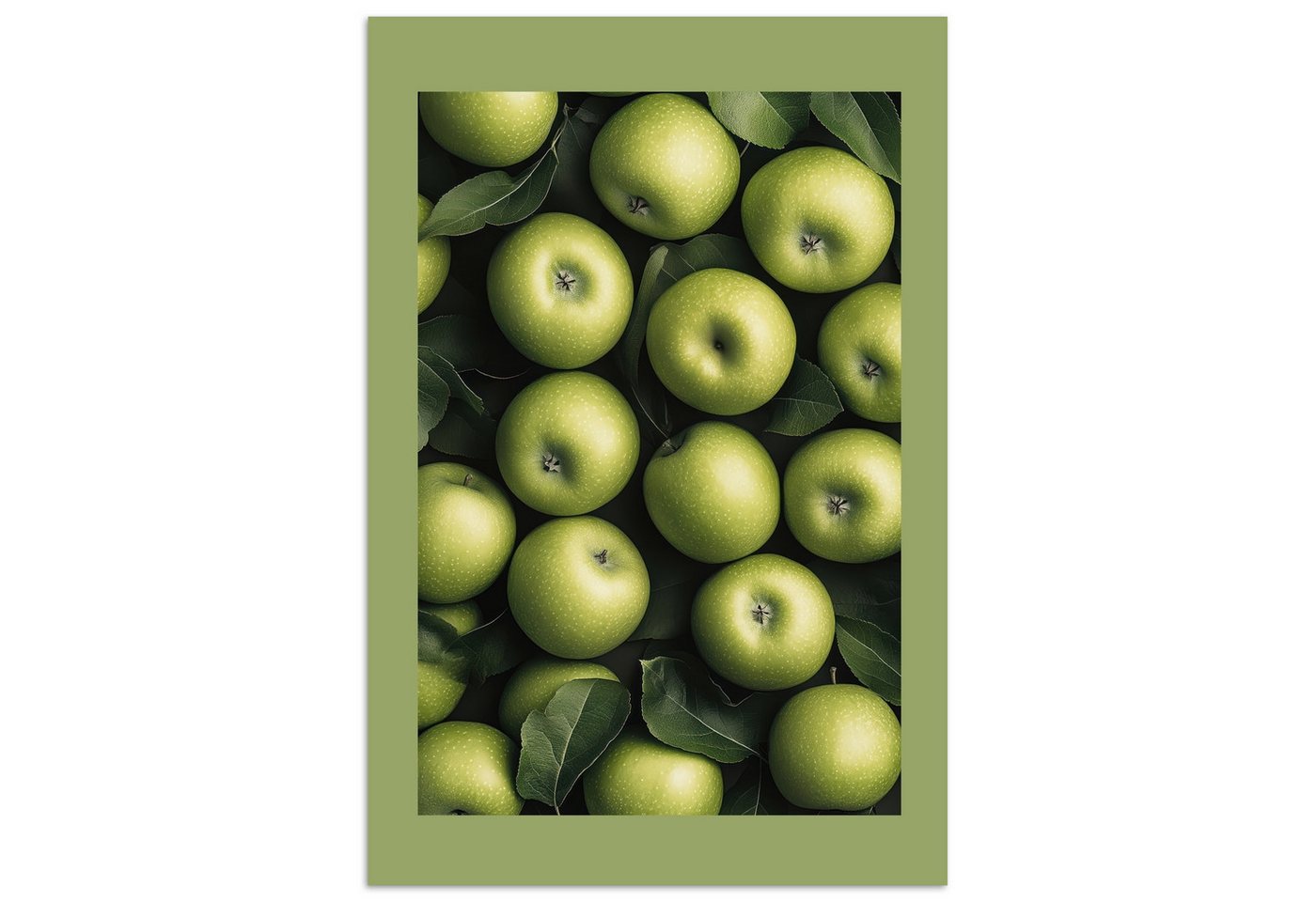 MuchoWow Poster Äpfel - Grün - Blätter, (1 St), Poster ohne Rahmen, Wandbild, Wandposter, 20x30 cm von MuchoWow