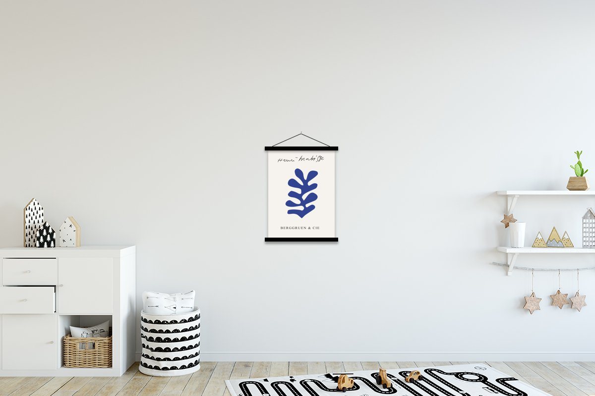 MuchoWow Poster Abstrakt - Blau - Kunst - Matisse, (1 St), Magnetische Posterleiste, Eichenholz, Holzleisten, Textilposter von MuchoWow