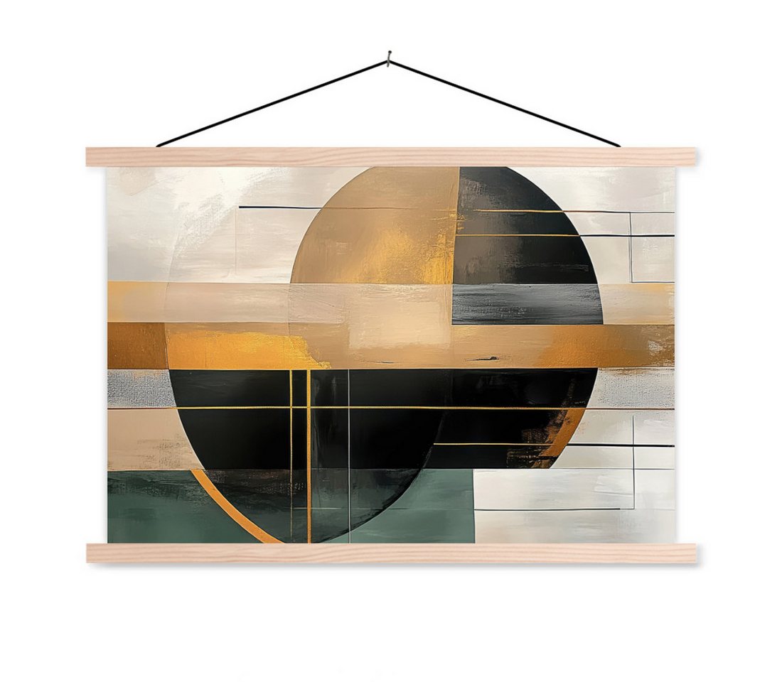 MuchoWow Poster Abstrakt - Gold - Bronze - Grün - Formen - Modern von MuchoWow