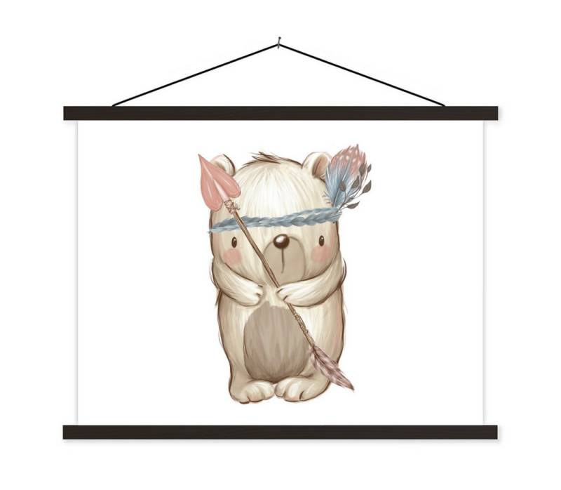 MuchoWow Poster Bär - Tier - Waldtiere, (1 St), Magnetische Posterleiste, Holzleisten, Textilposter, 40x30 cm von MuchoWow
