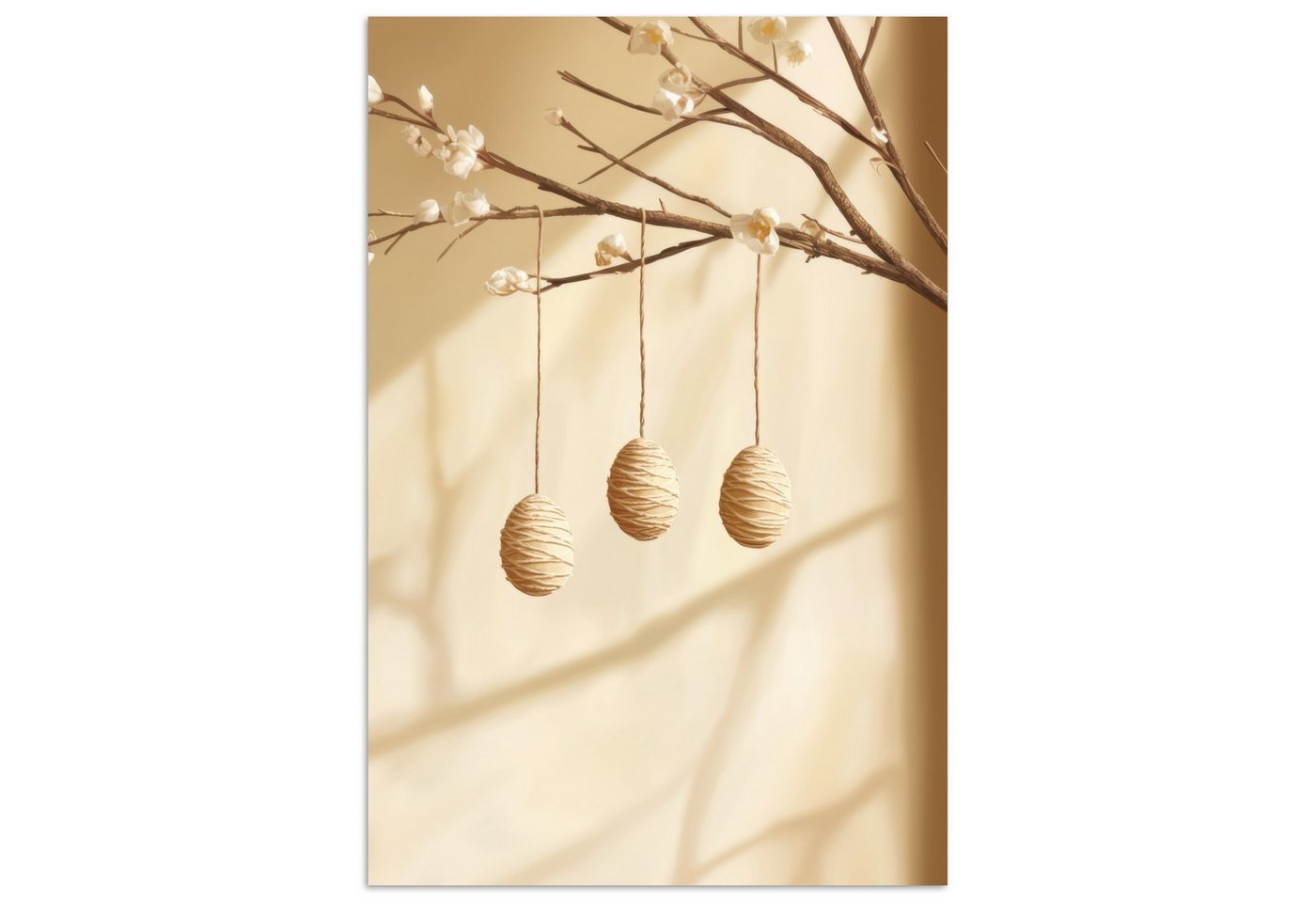MuchoWow Poster Beige - Osterkuchen - Eier, (1 St), Poster ohne Rahmen, Wandbild, Wandposter, 30x20 cm von MuchoWow
