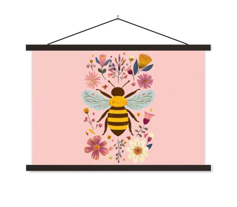 MuchoWow Poster Biene - Gelb - Blumen - Farbenfroh MuchoWow Poster Biene - Gelb - Blumen - Farbenfroh von MuchoWow