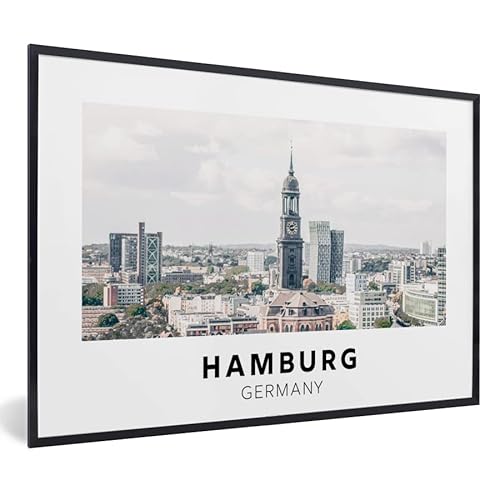 MuchoWow Poster Bilder Wanddeko Deko Wohnzimmer 90x60 cm Deutschland - Hamburg - Huizen von MuchoWow