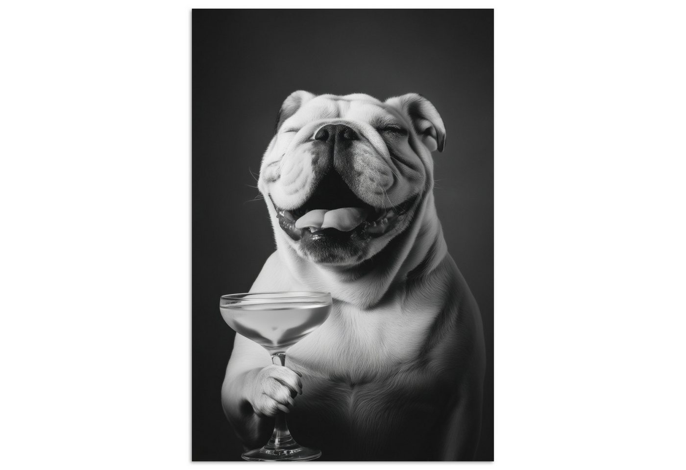 MuchoWow Poster Bulldogge - Hund - Glas, (1 St), Poster ohne Rahmen, Wandbild, Wandposter, 20x30 cm von MuchoWow