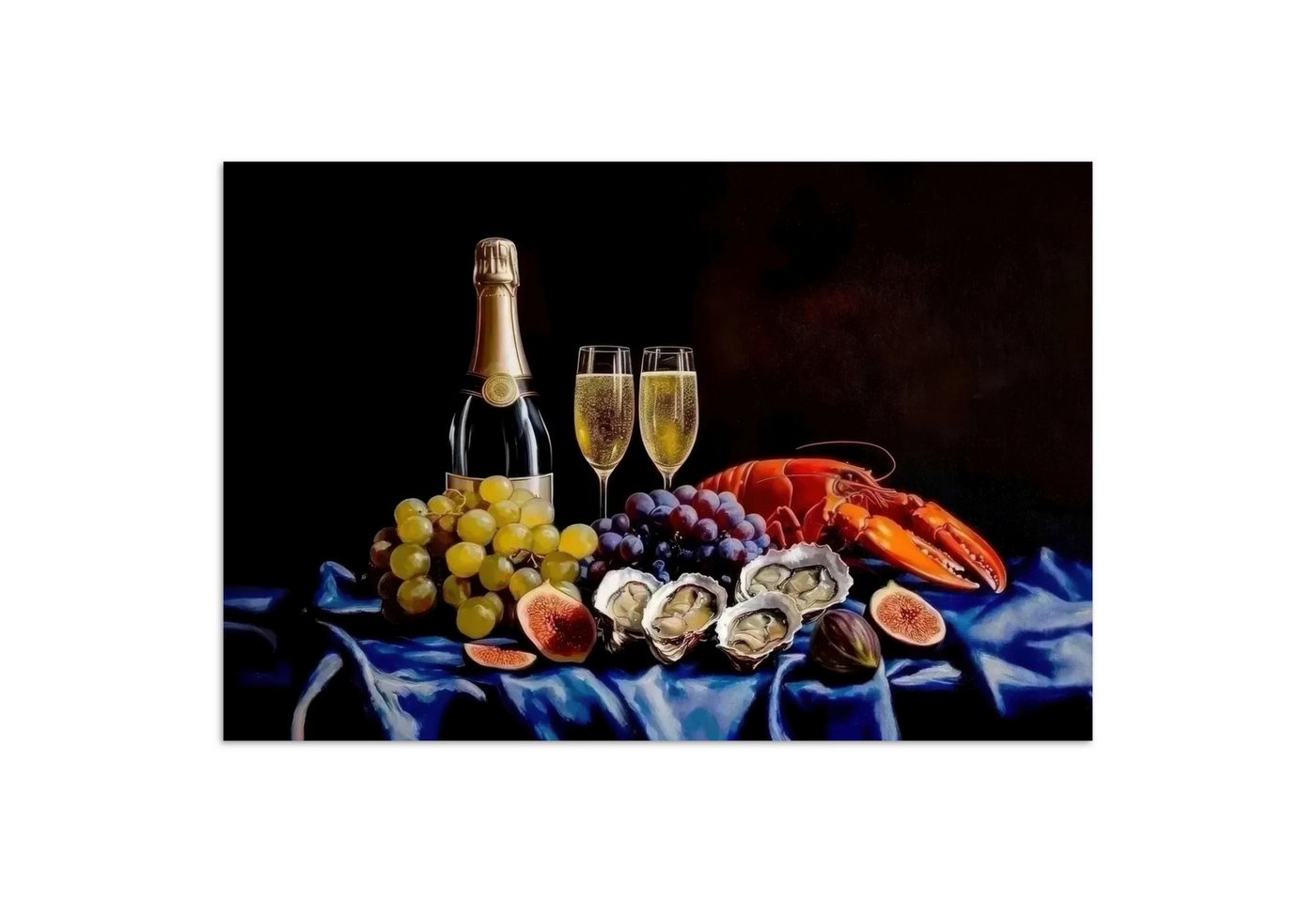MuchoWow Poster Champagner - Luxus - Austern, (1 St), Poster ohne Rahmen, Wandbild, Wandposter, 20x30 cm von MuchoWow