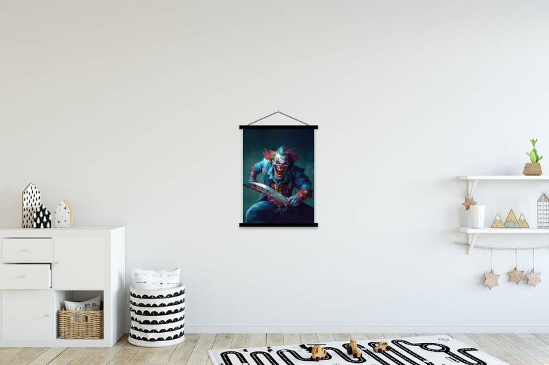 MuchoWow Poster Clown - Horror - Messer - Kleidung - Porträt von MuchoWow