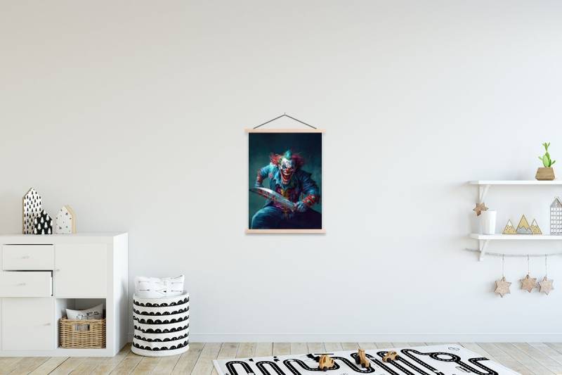 MuchoWow Poster Clown - Horror - Messer - Kleidung - Porträt von MuchoWow