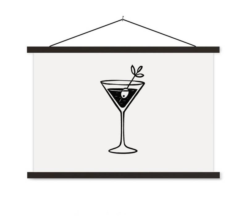MuchoWow Poster Cocktail - Glas - Olive - Minimalistisch von MuchoWow