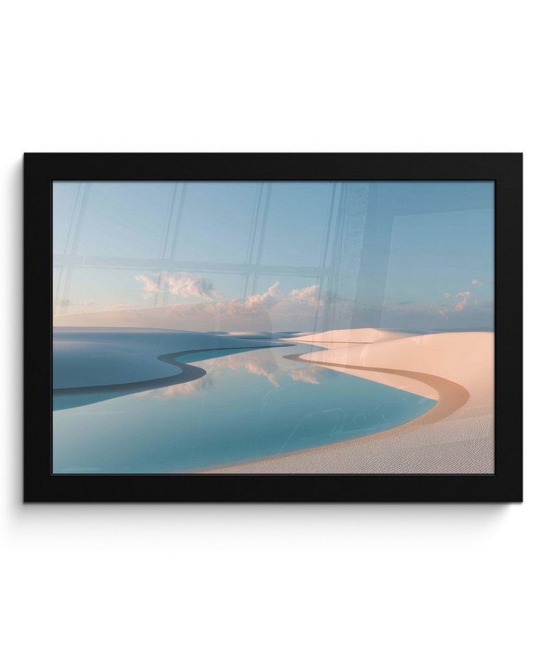 MuchoWow Poster Dünen - Teich - Unendliche Stille, (1 St), Wandbilder, Deko Wohnzimmer Schlafzimmer, 30x20 cm von MuchoWow