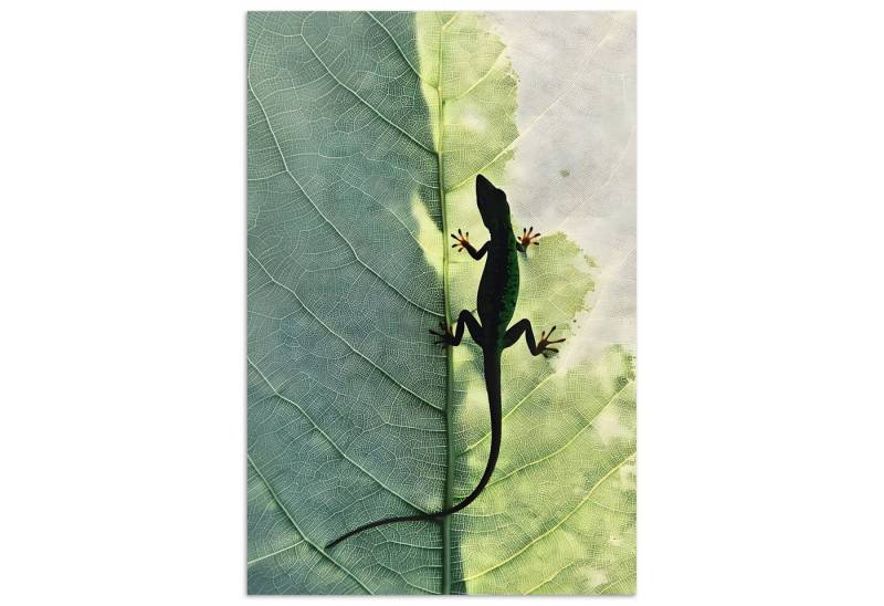 MuchoWow Poster Eidechse - Blatt - Venen - Grün, (1 St), Poster ohne Rahmen, Wandbild, Wandposter, 20x30 cm von MuchoWow