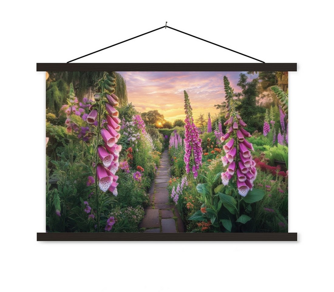 MuchoWow Poster Fingerhut - Blumen - Garten, (1 St), Magnetische Posterleiste, Holzleisten, Textilposter, 60x40 cm von MuchoWow