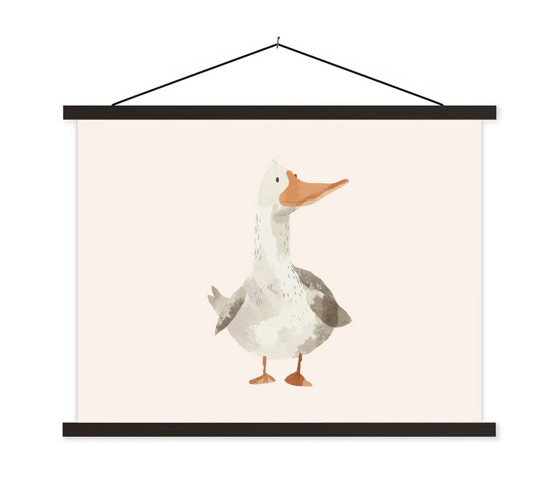 MuchoWow Poster Gans - Ente - Bauernhof - Tiere, (1 St), Magnetische Posterleiste, Holzleisten, Textilposter, 40x30 cm von MuchoWow