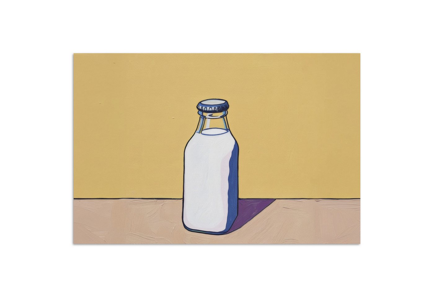 MuchoWow Poster Gläser - Flasche - Illustration - Milch, (1 St), Poster ohne Rahmen, Wandbild, Wandposter, 30x20 cm von MuchoWow