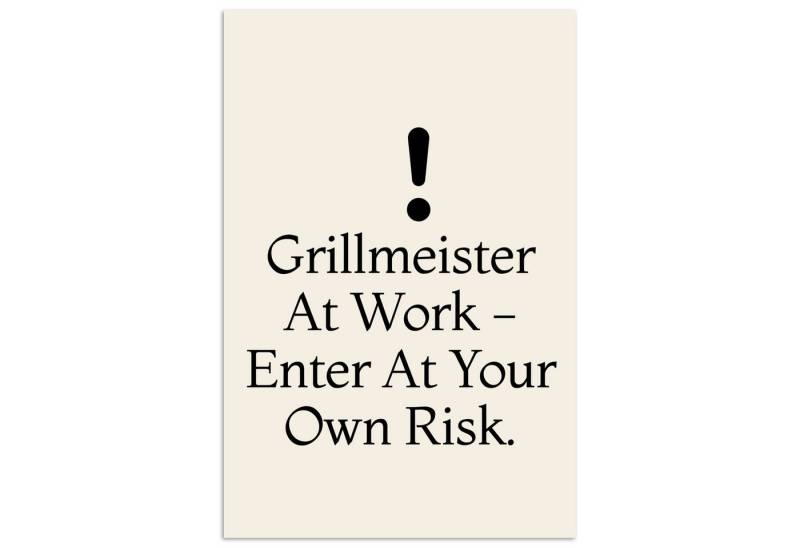 MuchoWow Poster Grill - Ausrufezeichen - Schwarz - Text, (1 St), Poster ohne Rahmen, Wandbild, Wandposter, 20x30 cm von MuchoWow