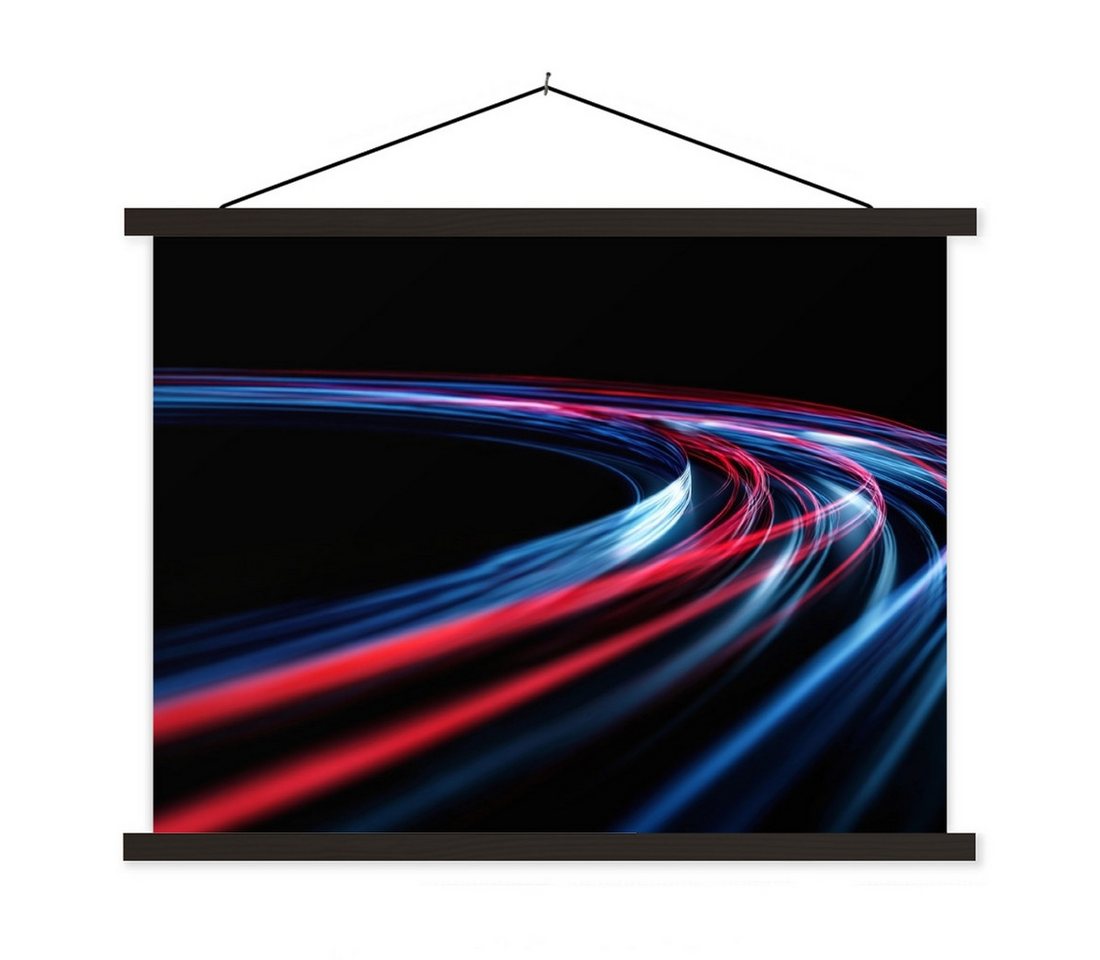 MuchoWow Poster Gaming - Leichte Spuren - Wellenförmig - Rot, (1 St), Magnetische Posterleiste, Holzleisten, Textilposter, 40x30 cm von MuchoWow
