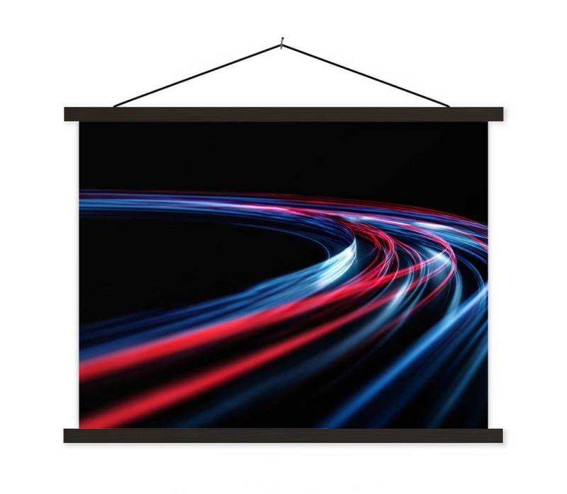 MuchoWow Poster Gaming - Leichte Spuren - Wellenförmig - Rot, (1 St), Magnetische Posterleiste, Holzleisten, Textilposter, 40x30 cm von MuchoWow