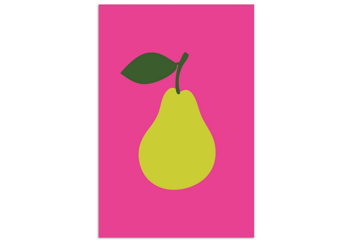 MuchoWow Poster Illustration - Obst - Birne - Grün, (1 St), Poster ohne Rahmen, Wandbild, Wandposter, 20x30 cm von MuchoWow