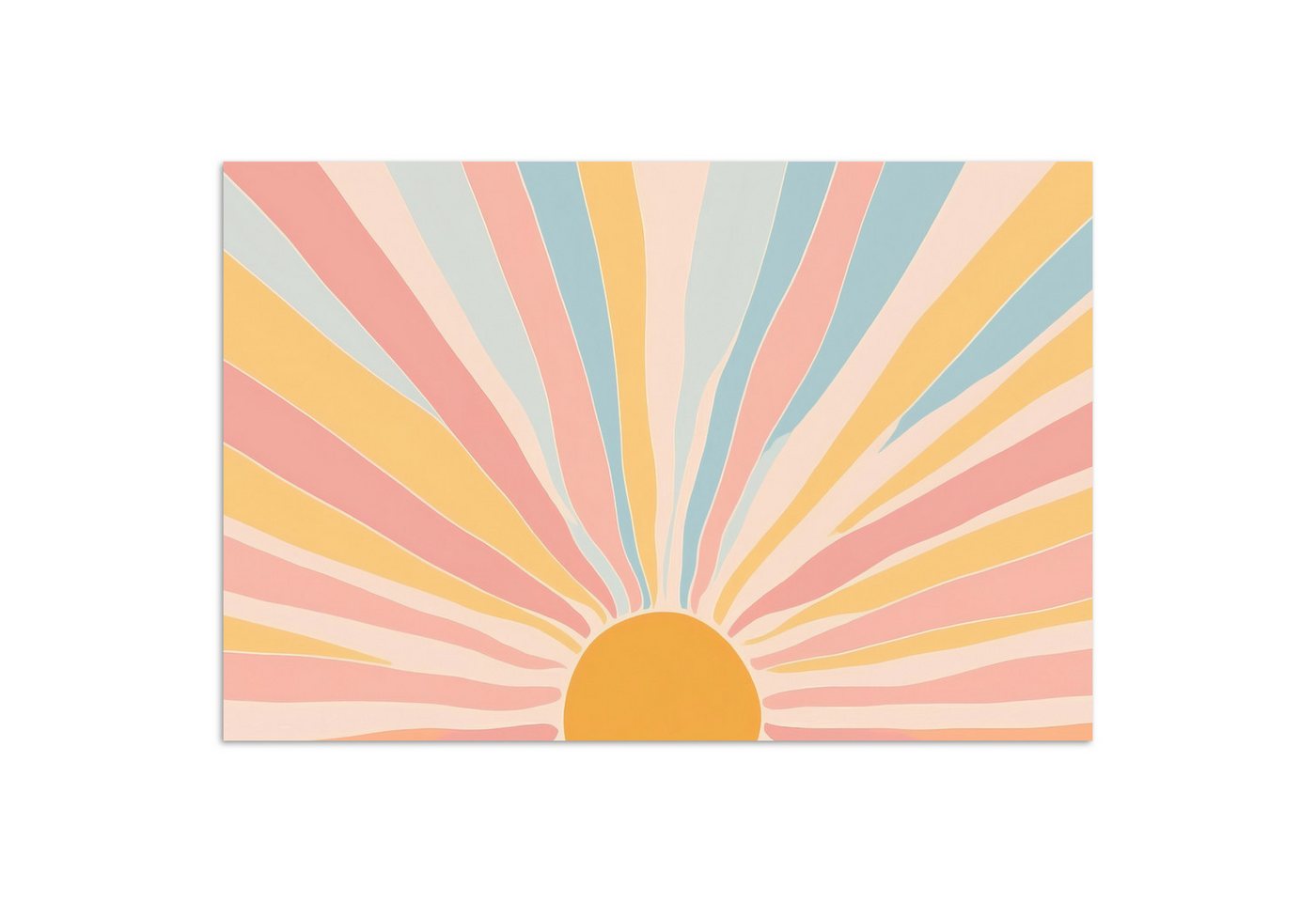 MuchoWow Poster Illustration - Sonne - Pastellfarben, (1 St), Poster ohne Rahmen, Wandbild, Wandposter, 30x20 cm von MuchoWow