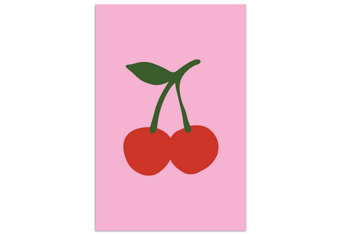 MuchoWow Poster Kirschen - Rosa - Illustration, (1 St), Poster ohne Rahmen, Wandbild, Wandposter, 20x30 cm von MuchoWow