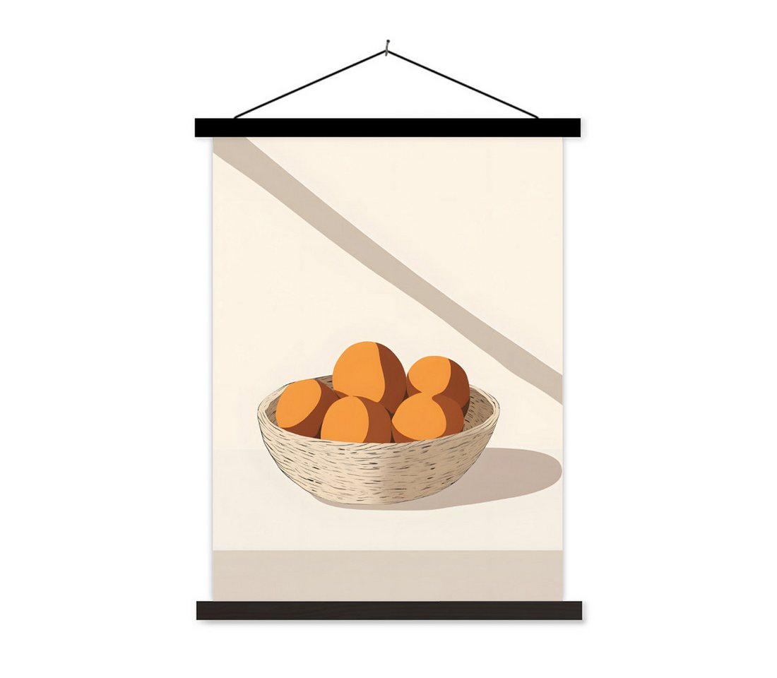 MuchoWow Poster Korb - Obst - Minimalistisch - Orange, (1 St), Magnetische Posterleiste, Holzleisten, Textilposter, 60x80 cm MuchoWow Poster Korb - Obst - Minimalistisch - Orange, (1 St), Magnetische Posterleiste, Holzleisten, Textilposter, 60x80 cm von MuchoWow