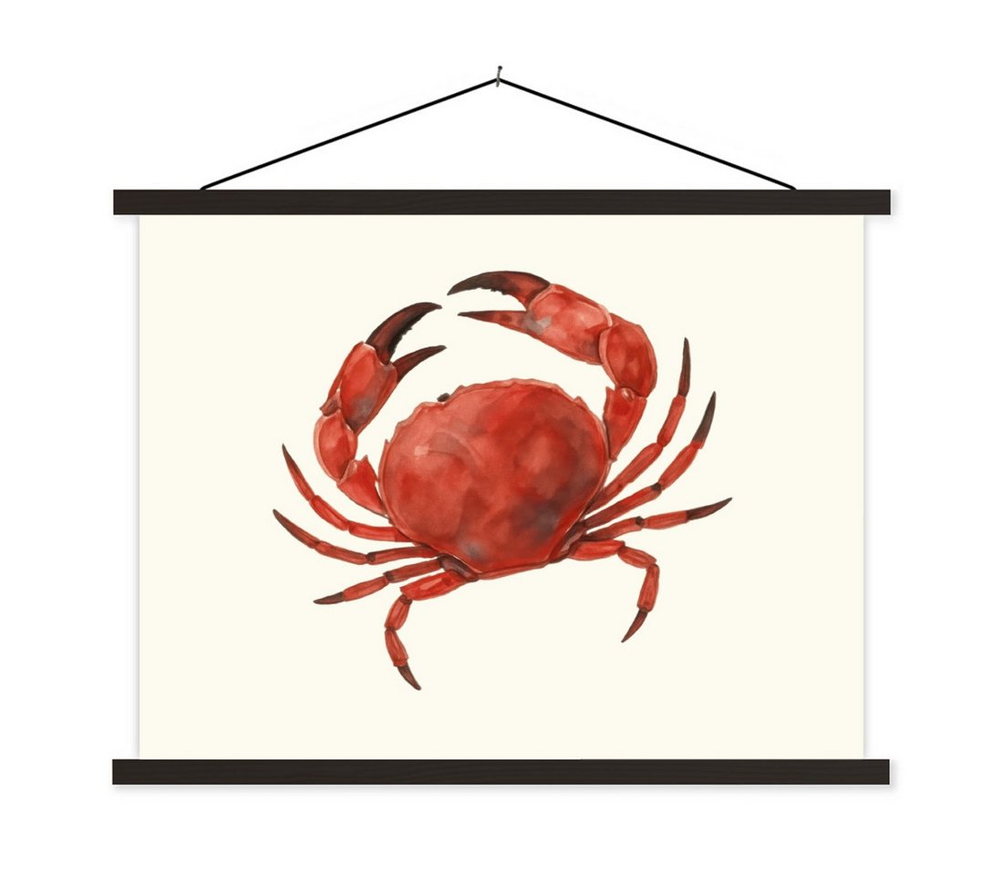 MuchoWow Poster Krabbe - leuchtend rot - Beine, (1 St), Magnetische Posterleiste, Holzleisten, Textilposter, 40x30 cm von MuchoWow