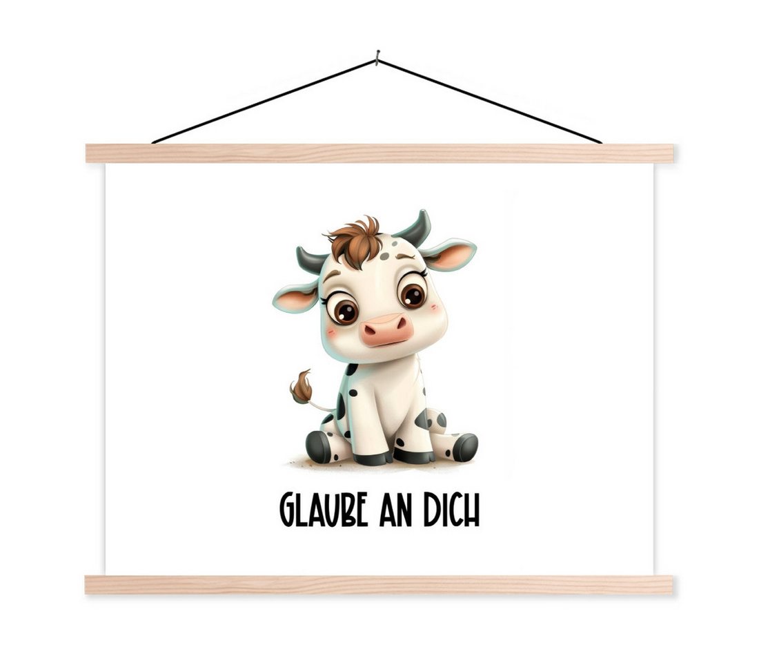 MuchoWow Poster Kuh - Weiß - Tiere - Glaube an dich selbst MuchoWow Poster Kuh - Weiß - Tiere - Glaube an dich selbst von MuchoWow