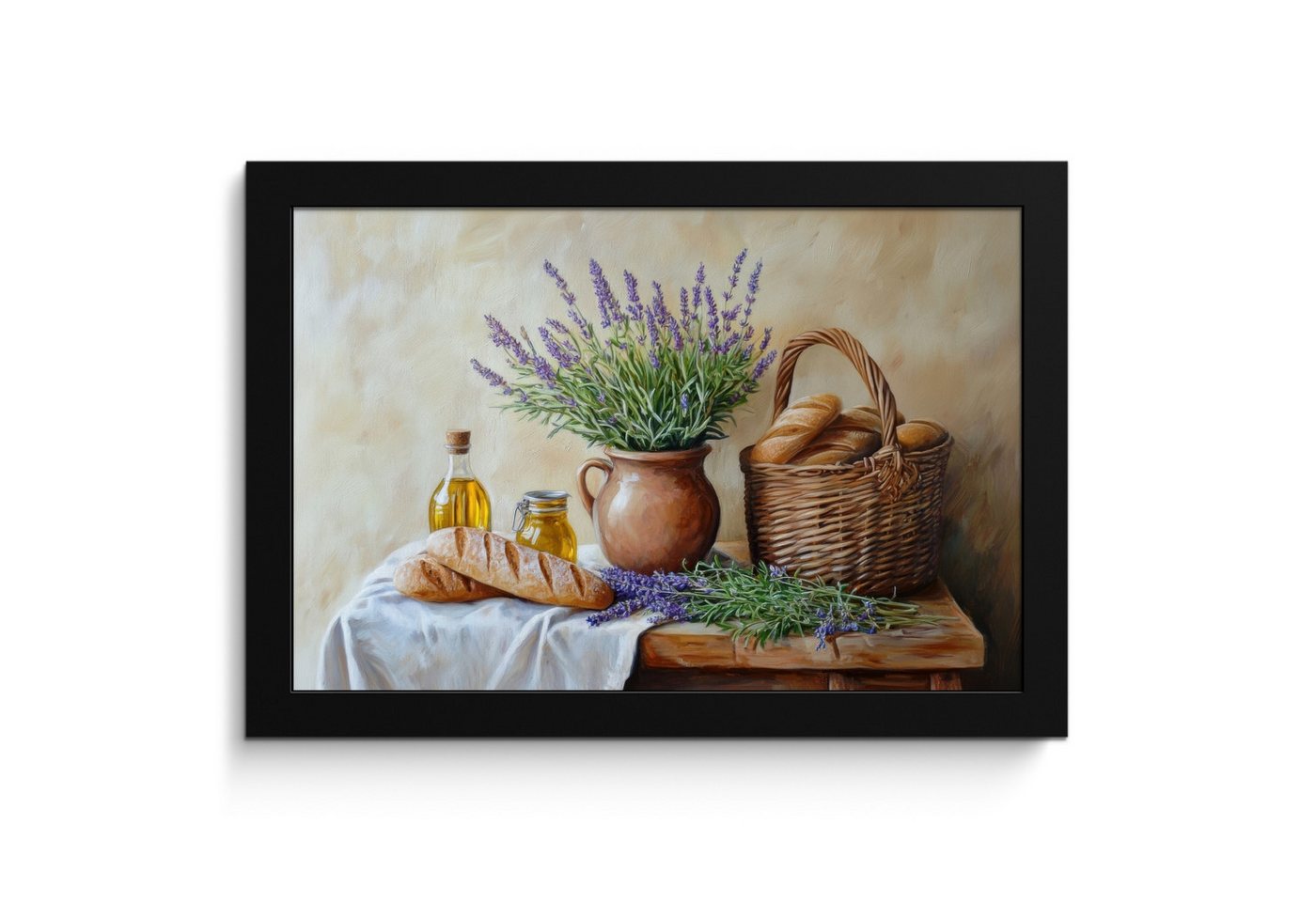 MuchoWow Poster Lavendel - Brot - Stilleben, (1 St), 30x20 cm von MuchoWow