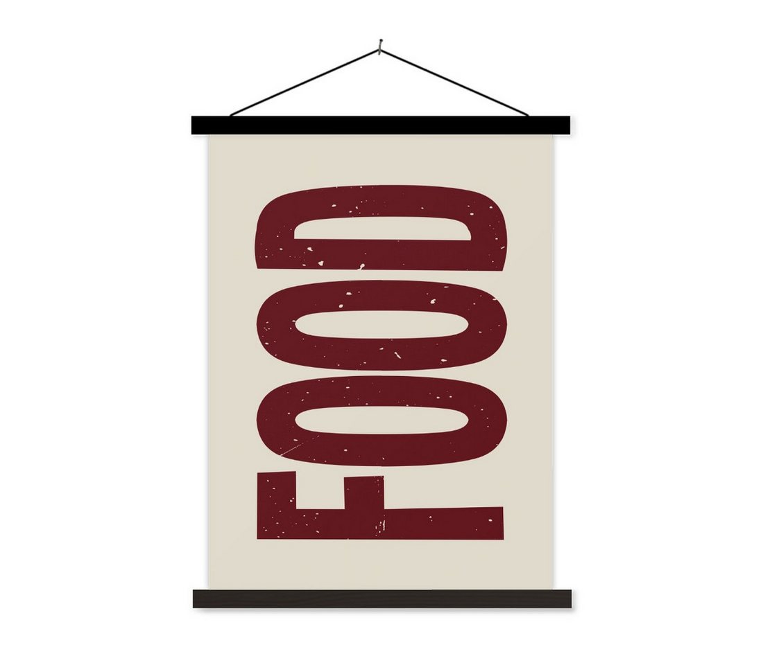 MuchoWow Poster Lebensmittel - Japandi - Rot - Dekoration, (1 St), Magnetische Posterleiste, Holzleisten, Textilposter, 40x53 cm von MuchoWow