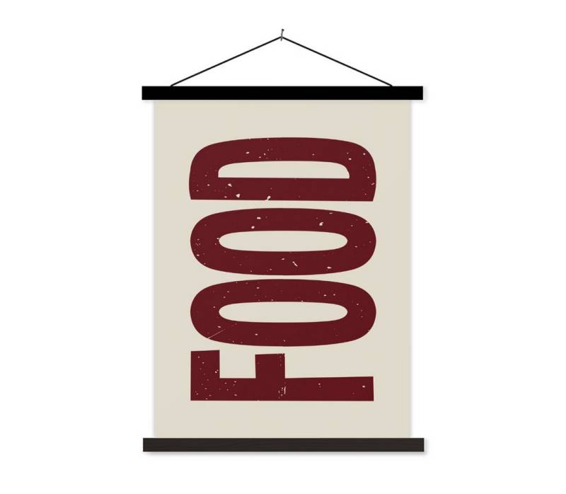 MuchoWow Poster Lebensmittel - Japandi - Rot - Dekoration, (1 St), Magnetische Posterleiste, Holzleisten, Textilposter, 40x53 cm von MuchoWow