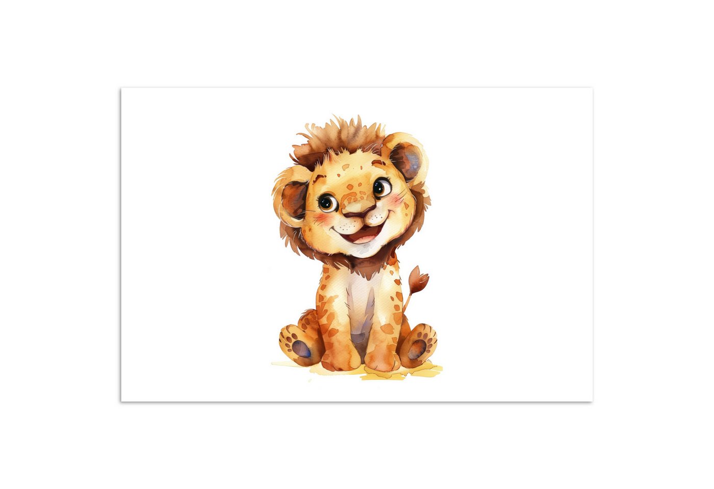 MuchoWow Poster Löwe - Tierbaby, (1 St), Poster ohne Rahmen, Wandbild, Wandposter, 60x40 cm von MuchoWow
