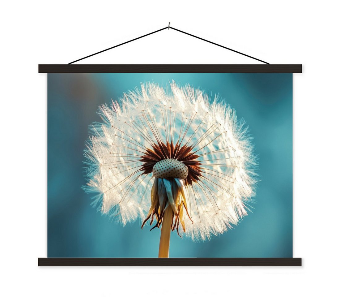 MuchoWow Poster Löwenzahn - Natur - Blumen - Blau, (1 St), Magnetische Posterleiste, Holzleisten, Textilposter, 40x30 cm von MuchoWow