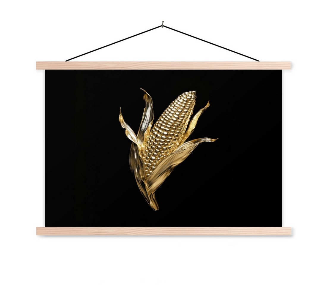 MuchoWow Poster Mais - Lebensmittel - Gold - Schwarz MuchoWow Poster Mais - Lebensmittel - Gold - Schwarz von MuchoWow