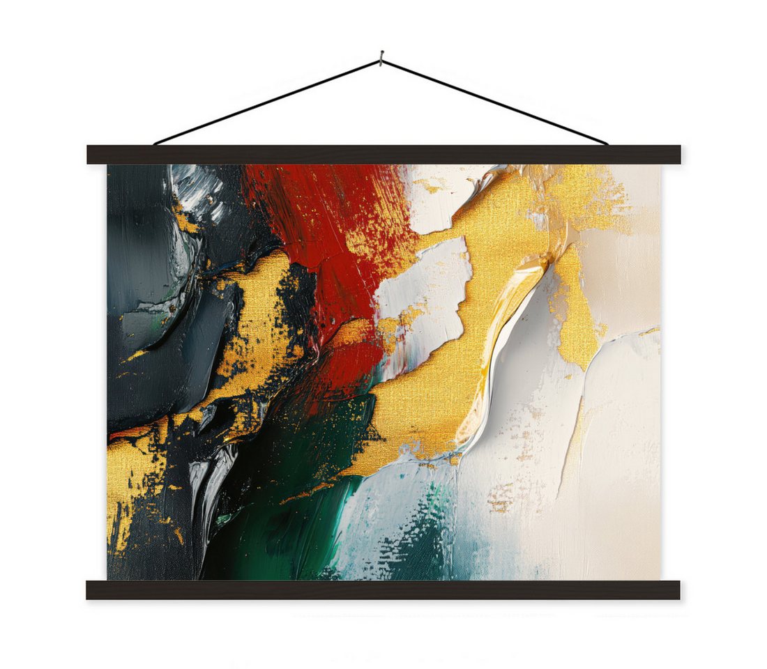 MuchoWow Poster Modern - Weihnachten - Abstrakt - Gold, (1 St), Magnetische Posterleiste, Holzleisten, Textilposter, 40x30 cm von MuchoWow