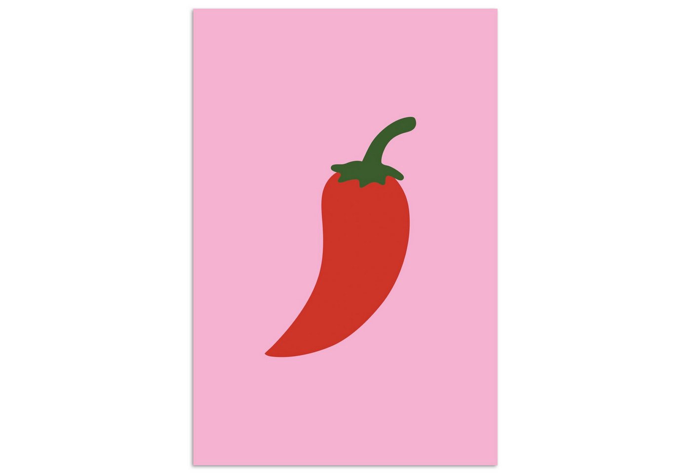 MuchoWow Poster Paprika - Rot - Illustration, (1 St), Poster ohne Rahmen, Wandbild, Wandposter, 20x30 cm von MuchoWow