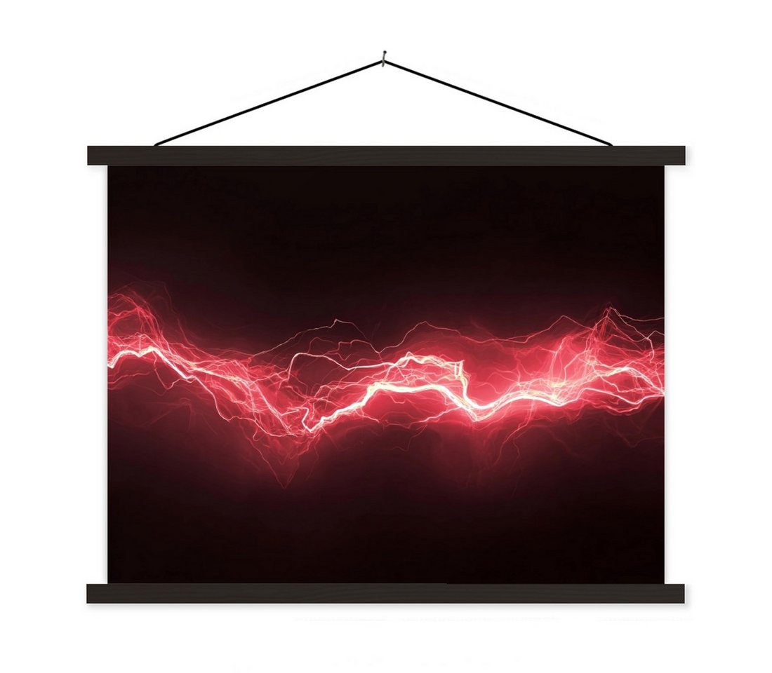 MuchoWow Poster Spiele - Rot - Elektrizität - Energie - Linie, (1 St), Magnetische Posterleiste, Holzleisten, Textilposter, 40x30 cm von MuchoWow