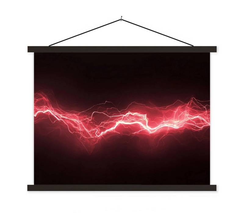 MuchoWow Poster Spiele - Rot - Elektrizität - Energie - Linie, (1 St), Magnetische Posterleiste, Holzleisten, Textilposter, 40x30 cm von MuchoWow