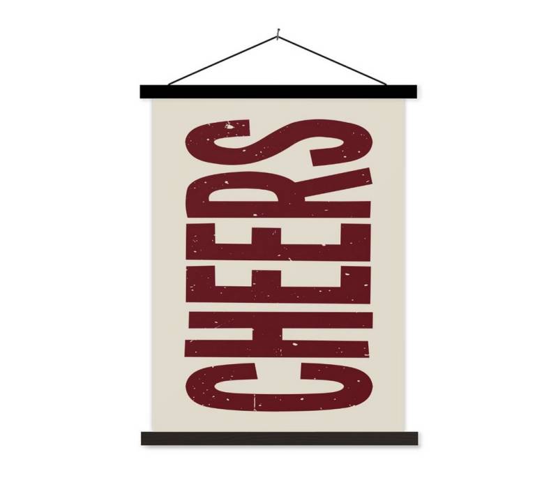 MuchoWow Poster Rot - Jubel - Dekoration - Beige, (1 St), Magnetische Posterleiste, Holzleisten, Textilposter, 40x53 cm von MuchoWow