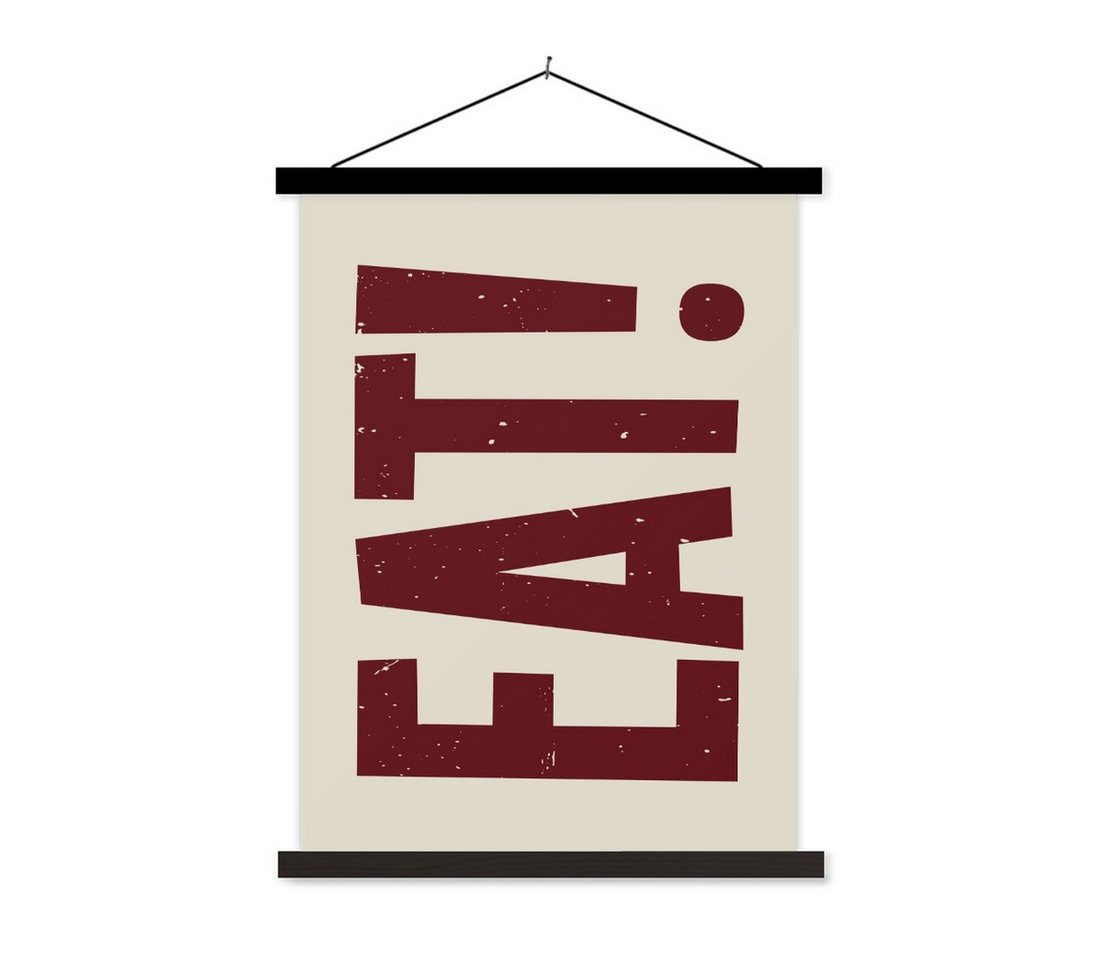 MuchoWow Poster Rot - Lebensmittel - Vintage - Dekoration, (1 St), Magnetische Posterleiste, Holzleisten, Textilposter, 40x53 cm von MuchoWow