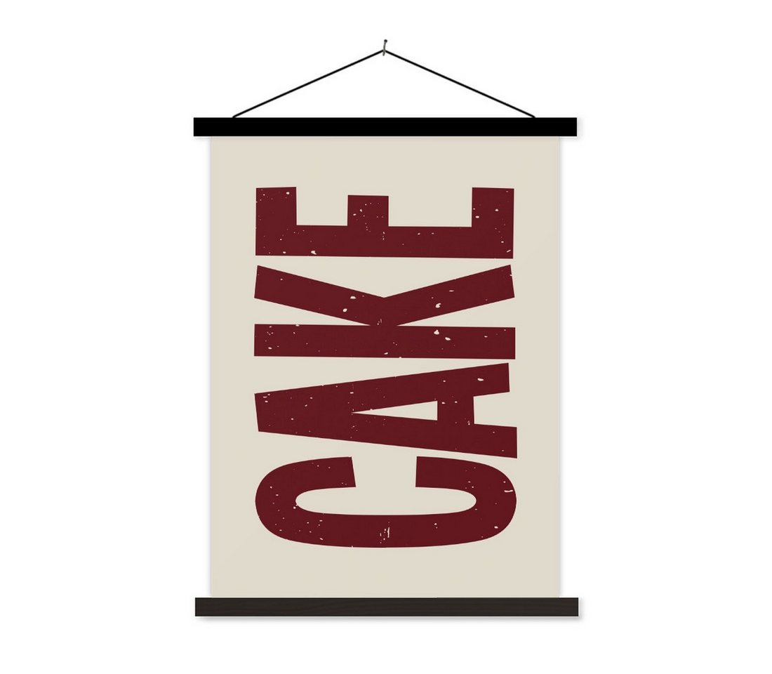 MuchoWow Poster Rot - Torte - Dekoration - Lebensmittel, (1 St), Magnetische Posterleiste, Holzleisten, Textilposter, 40x53 cm von MuchoWow