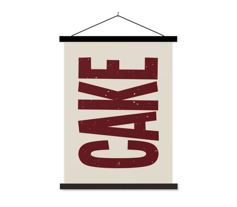 MuchoWow Poster Rot - Torte - Dekoration - Lebensmittel, (1 St), Magnetische Posterleiste, Holzleisten, Textilposter, 40x53 cm von MuchoWow