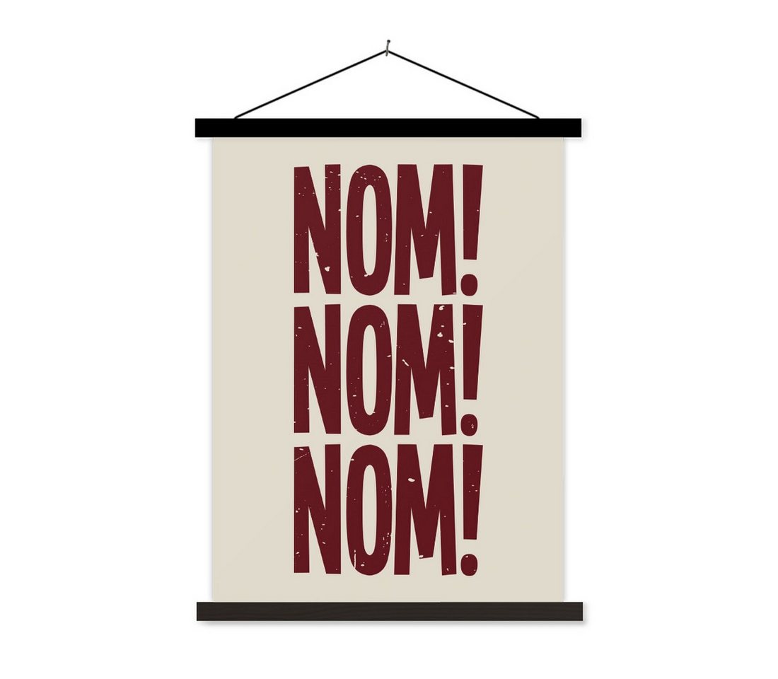 MuchoWow Poster Rot - Weinlese - Dekoration - Japandi, (1 St), Magnetische Posterleiste, Holzleisten, Textilposter, 40x53 cm von MuchoWow