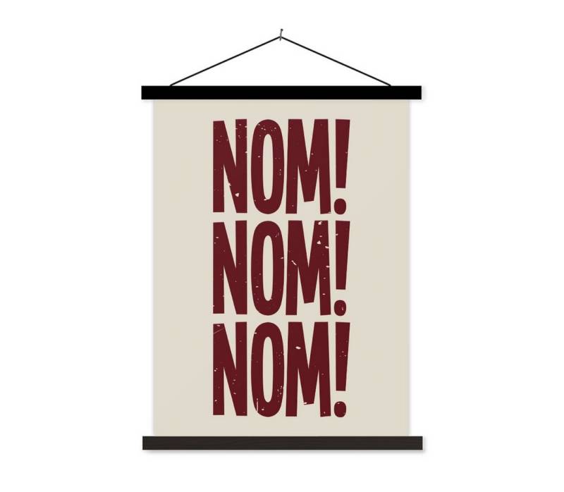 MuchoWow Poster Rot - Weinlese - Dekoration - Japandi, (1 St), Magnetische Posterleiste, Holzleisten, Textilposter, 40x53 cm von MuchoWow