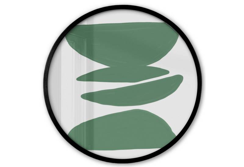 MuchoWow Poster Rund - Abstrakt - Grün - Formen - Modern, (1 St), Runde Wandbilder, Deko für Wohnzimmer und Schlafzimmer, 40x40 cm von MuchoWow