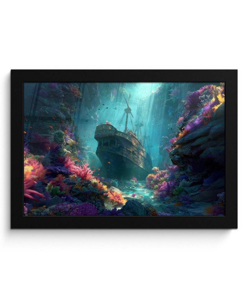 MuchoWow Poster Schiff - Holz - Korallenriffe - Sonnenlicht, (1 St), Wandbilder, Deko Wohnzimmer Schlafzimmer, 30x20 cm von MuchoWow