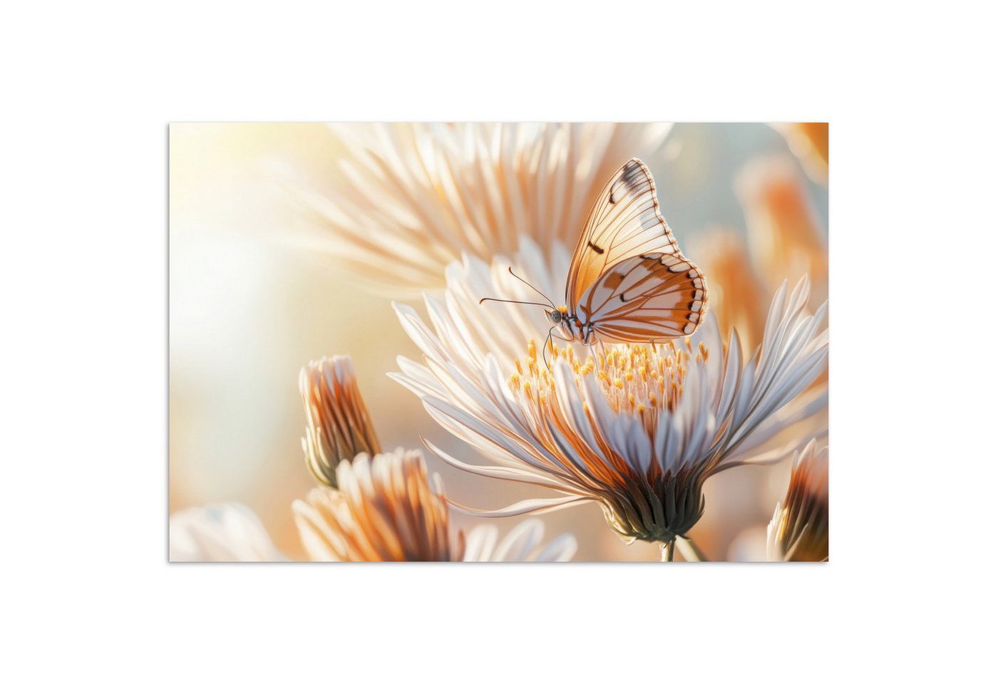 MuchoWow Poster Schmetterling - Blume - Orange, (1 St), Poster ohne Rahmen, Wandbild, Wandposter, 30x20 cm von MuchoWow