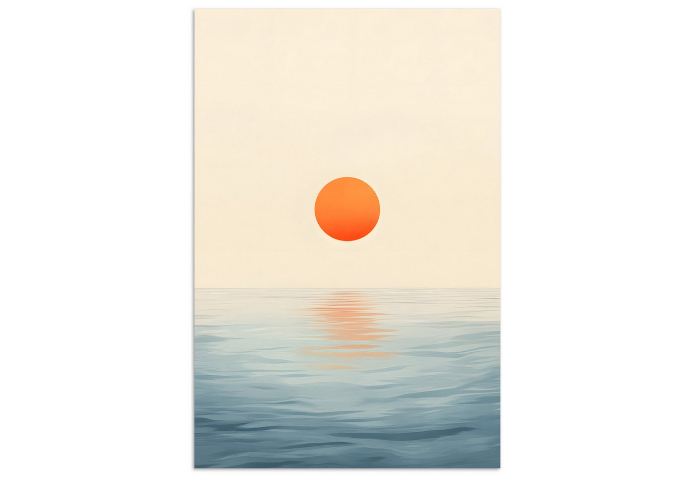 MuchoWow Poster Sonne - Orange - Meer, (1 St), Poster ohne Rahmen, Wandbild, Wandposter, 20x30 cm von MuchoWow
